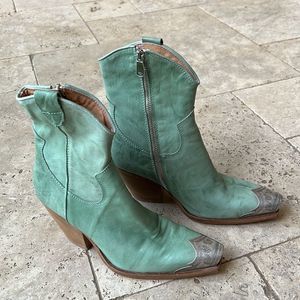 Free People Green Brayden Western Boots US 8